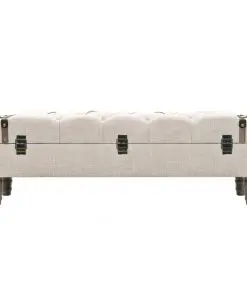 vidaXL Storage Bench Solid Wood and Steel 111x34x37 cm