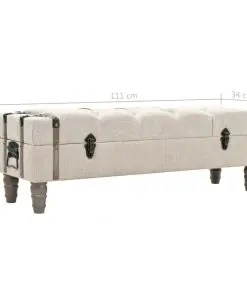vidaXL Storage Bench Solid Wood and Steel 111x34x37 cm