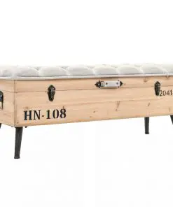 vidaXL Storage Bench 120x40x50cm Solid Wood and MDF