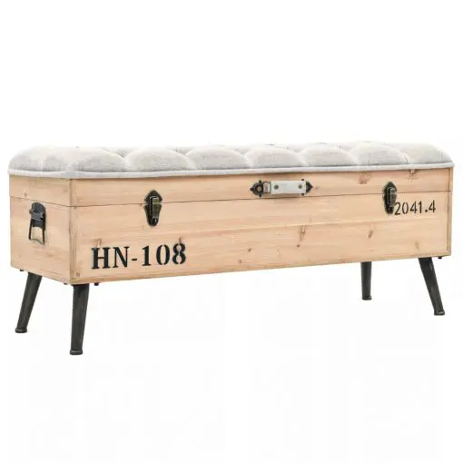 vidaXL Storage Bench 120x40x50cm Solid Wood and MDF