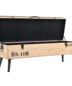vidaXL Storage Bench 120x40x50cm Solid Wood and MDF