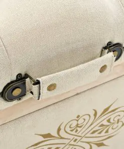 vidaXL Storage Bench Solid Wood and Fabric 120x32x38 cm