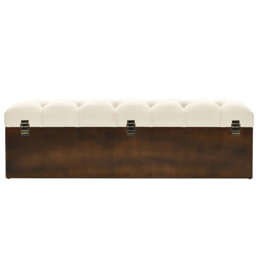 vidaXL Storage Bench Solid Wood and Fabric 120x32x38 cm