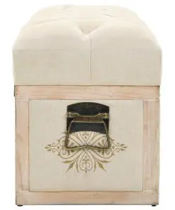 vidaXL Storage Bench Solid Wood and Fabric 120x32x38 cm