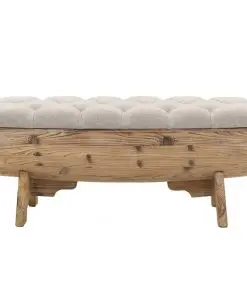 vidaXL Storage Bench 103x51x44 cm Solid Wood and Fabric