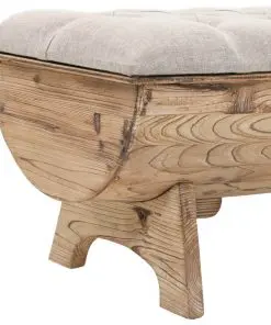 vidaXL Storage Bench 103x51x44 cm Solid Wood and Fabric