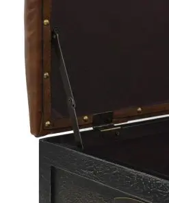 vidaXL Storage Bench 80.5x41x50 cm Solid Wood and Artificial Leather