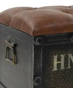 vidaXL Storage Bench 80.5x41x50 cm Solid Wood and Artificial Leather