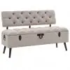 vidaXL Storage Bench with Backrest 121x53x78 cm Fabric