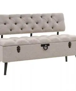 vidaXL Storage Bench with Backrest 121x53x78 cm Fabric