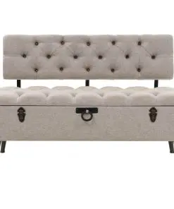 vidaXL Storage Bench with Backrest 121x53x78 cm Fabric
