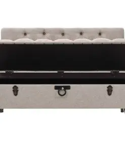 vidaXL Storage Bench with Backrest 121x53x78 cm Fabric