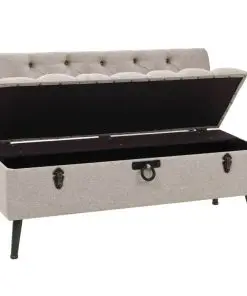vidaXL Storage Bench with Backrest 121x53x78 cm Fabric