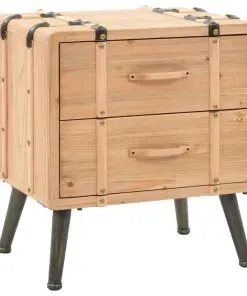 vidaXL Bedside Cabinet Solid Fir Wood 50x35x57 cm