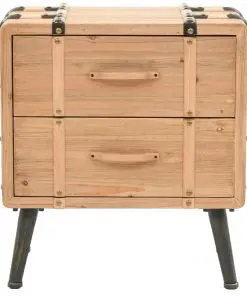 vidaXL Bedside Cabinet Solid Fir Wood 50x35x57 cm