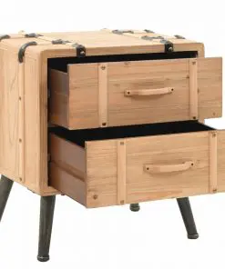 vidaXL Bedside Cabinet Solid Fir Wood 50x35x57 cm