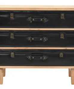 vidaXL Drawer Cabinet Solid Fir Wood 80x36x75 cm