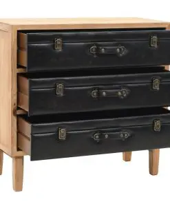 vidaXL Drawer Cabinet Solid Fir Wood 80x36x75 cm