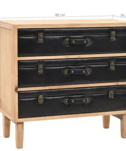 vidaXL Drawer Cabinet Solid Fir Wood 80x36x75 cm