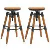 vidaXL Bar Stools 2 pcs Solid Fir Wood