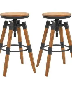 vidaXL Bar Stools 2 pcs Solid Fir Wood