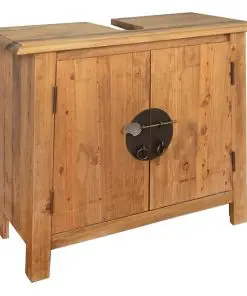 vidaXL Bathroom Vanity Cabinet Solid Recycled Pinewood 70x32x63 cm