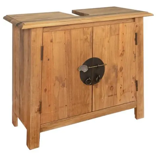 vidaXL Bathroom Vanity Cabinet Solid Recycled Pinewood 70x32x63 cm