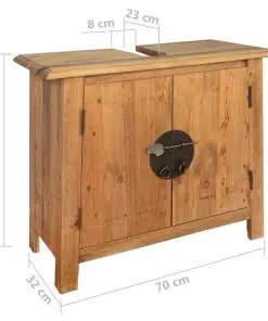 vidaXL Bathroom Vanity Cabinet Solid Recycled Pinewood 70x32x63 cm