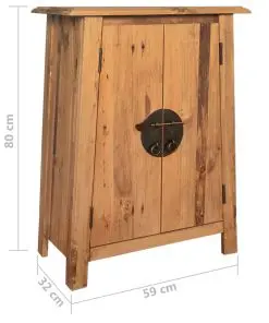 vidaXL Bathroom Side Cabinet Solid Recycled Pinewood 59x32x80 cm