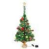 vidaXL Faux Christmas Tree Decorated with Baubles and LEDs 64cm Green