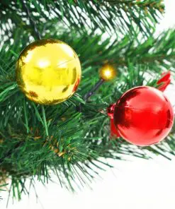 vidaXL Faux Christmas Tree Decorated with Baubles and LEDs 64cm Green