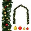 vidaXL Christmas Garland Decorated with Baubles and LED Lights 5 m