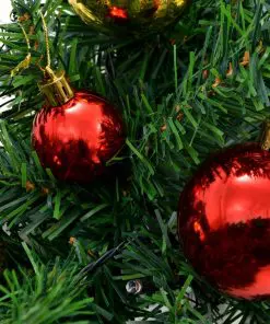 vidaXL Christmas Garland Decorated with Baubles and LED Lights 20 m