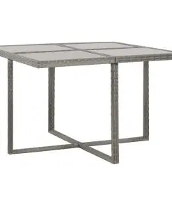 vidaXL 5 Piece Outdoor Dining Set with Cushions Poly Rattan Grey