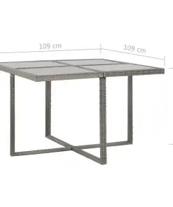 vidaXL 5 Piece Outdoor Dining Set with Cushions Poly Rattan Grey