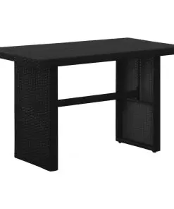 vidaXL 3 Piece Garden Lounge Set with Cushions Poly Rattan Black