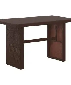 vidaXL 3 Piece Bistro Set Poly with Cushions Rattan Brown