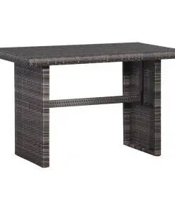 vidaXL 3 Piece Bistro Set Poly with Cushions Rattan Grey
