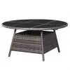 vidaXL Garden Table Grey 150×74 cm Poly Rattan