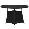 vidaXL Garden Table Black 110×74 cm Poly Rattan