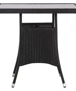 vidaXL 5 Piece Outdoor Dining Set Poly Rattan Black