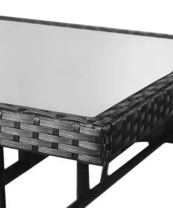 vidaXL 5 Piece Outdoor Dining Set Poly Rattan Black