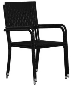 vidaXL 5 Piece Outdoor Dining Set Poly Rattan Black