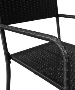 vidaXL 5 Piece Outdoor Dining Set Poly Rattan Black
