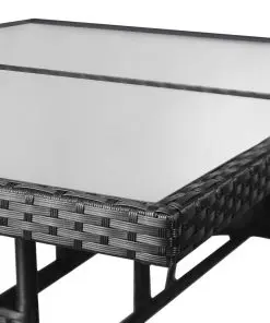 vidaXL 7 Piece Outdoor Dining Set Poly Rattan Black