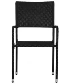 vidaXL 7 Piece Outdoor Dining Set Poly Rattan Black