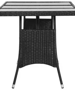 vidaXL 9 Piece Outdoor Dining Set Poly Rattan Black