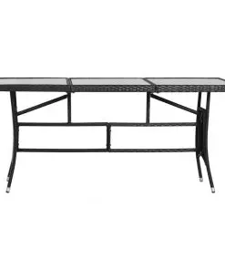 vidaXL 9 Piece Outdoor Dining Set Poly Rattan Black