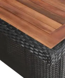 vidaXL Garden Table 240x90x74 cm Poly Rattan and Solid Acacia Wood
