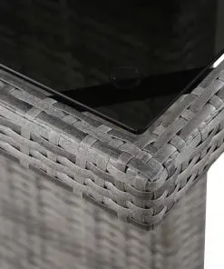 vidaXL Garden Table 240x90x74 cm Poly Rattan and Glass